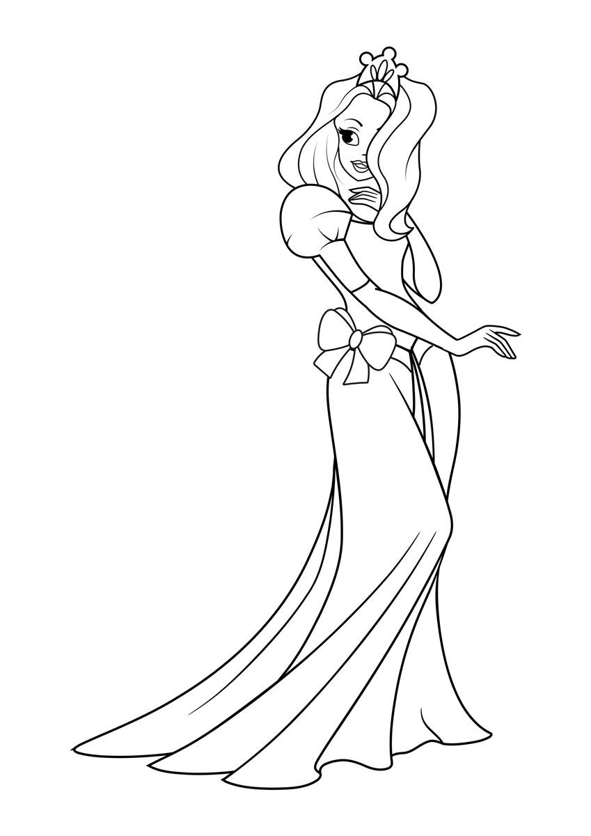 Coloriage princesse A  la fAªte